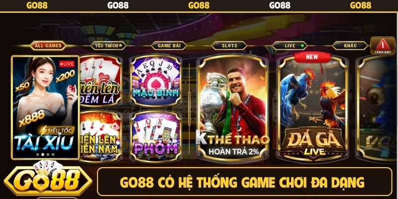 Go88 có hệ thống game chơi đa dạng