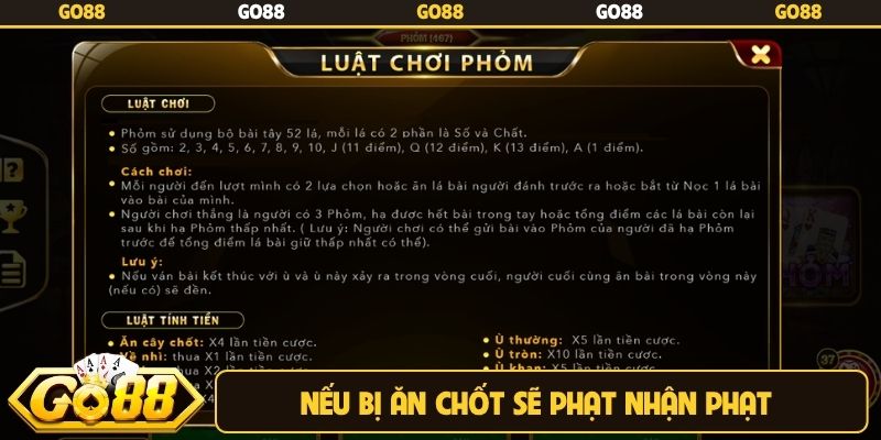 Nếu bị ăn chốt sẽ phạt nhận phạt