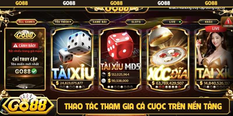 Thao tác tham gia cá cược trên nền tảng