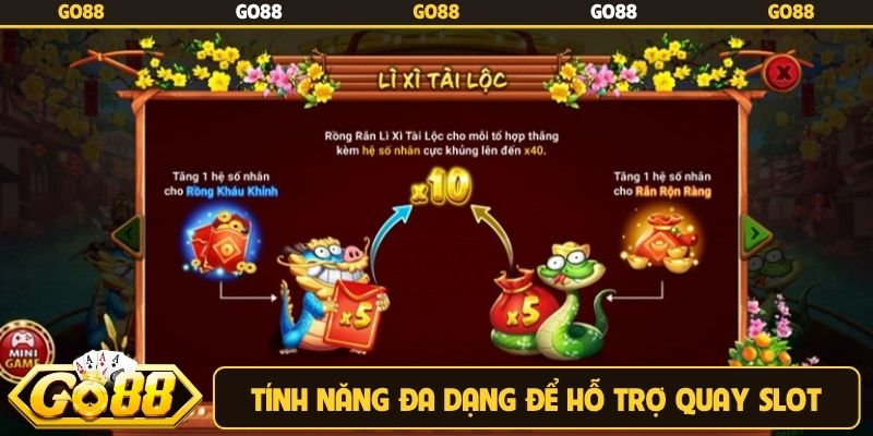 Tính năng đa dạng để hỗ trợ game thủ quay slot