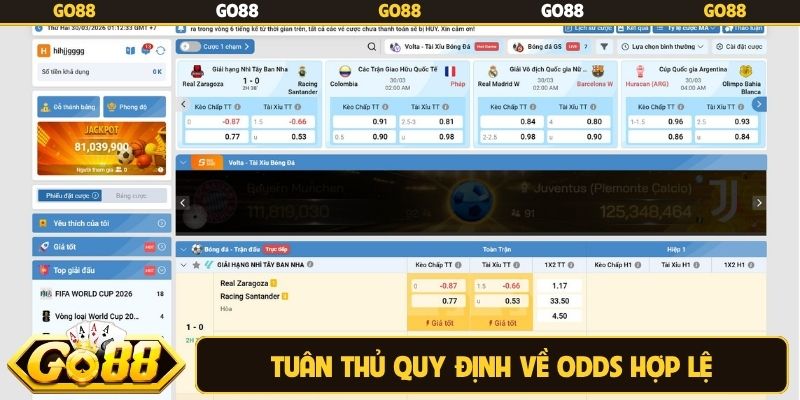 Tuân thủ quy định về Odds hợp lệ khi tham gia