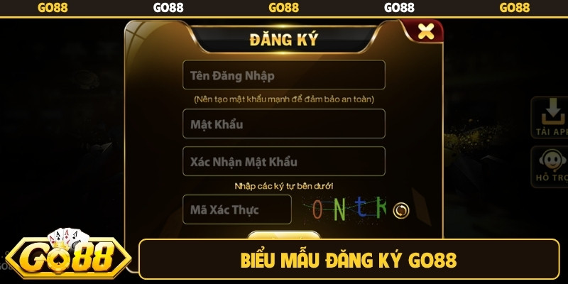 Biểu mẫu đăng ký Go88